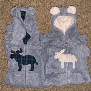 Carter’s Fleece Moose Onesies